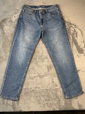 Old Navy Wow Boyfriend Jeans Womens 10P Mid Rise Straight Light Wash